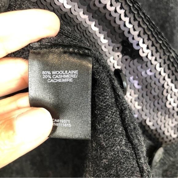 ANTHROPOLOGY Robbi&Nikki black/gray cashmere/wool sequins cardigan S - Picture 10 of 12